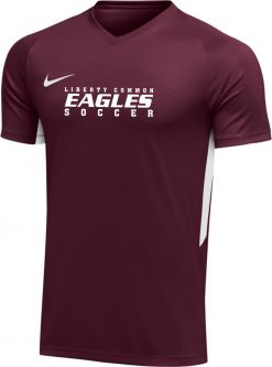Men's Nike Dry Tiempo Premium Jersey S/S Shirt, Maroon White
